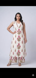 Rose Pink Floral Two-Piece Co-ord Set - Elegant Summer Wear